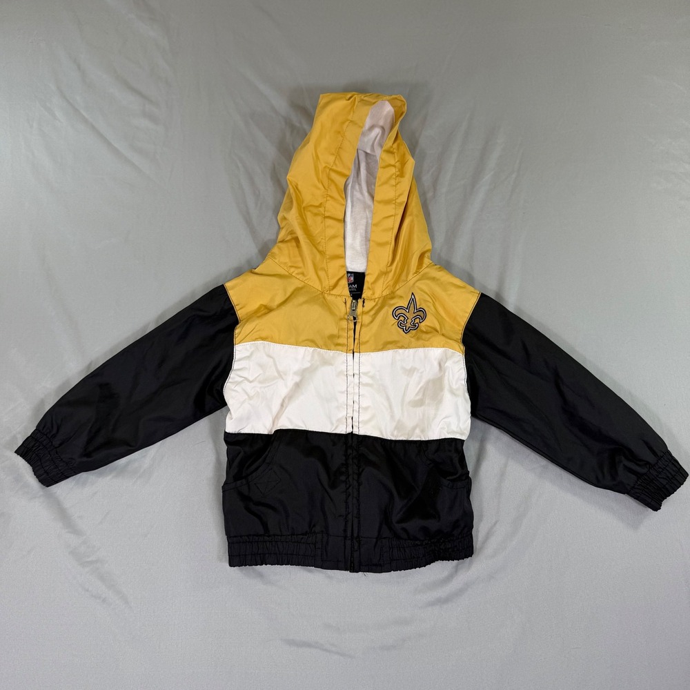 Vintage New Orleans Saints Kids Toddler Windbreaker Jacket NFL Football 2T